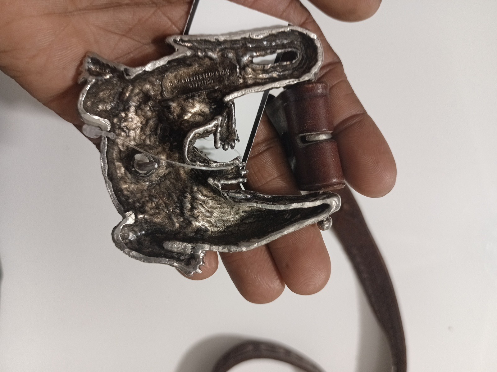 Authentic Barry Kieselstein Cord Vintage Sterling Alligator Belt & Buckle👍Rare
