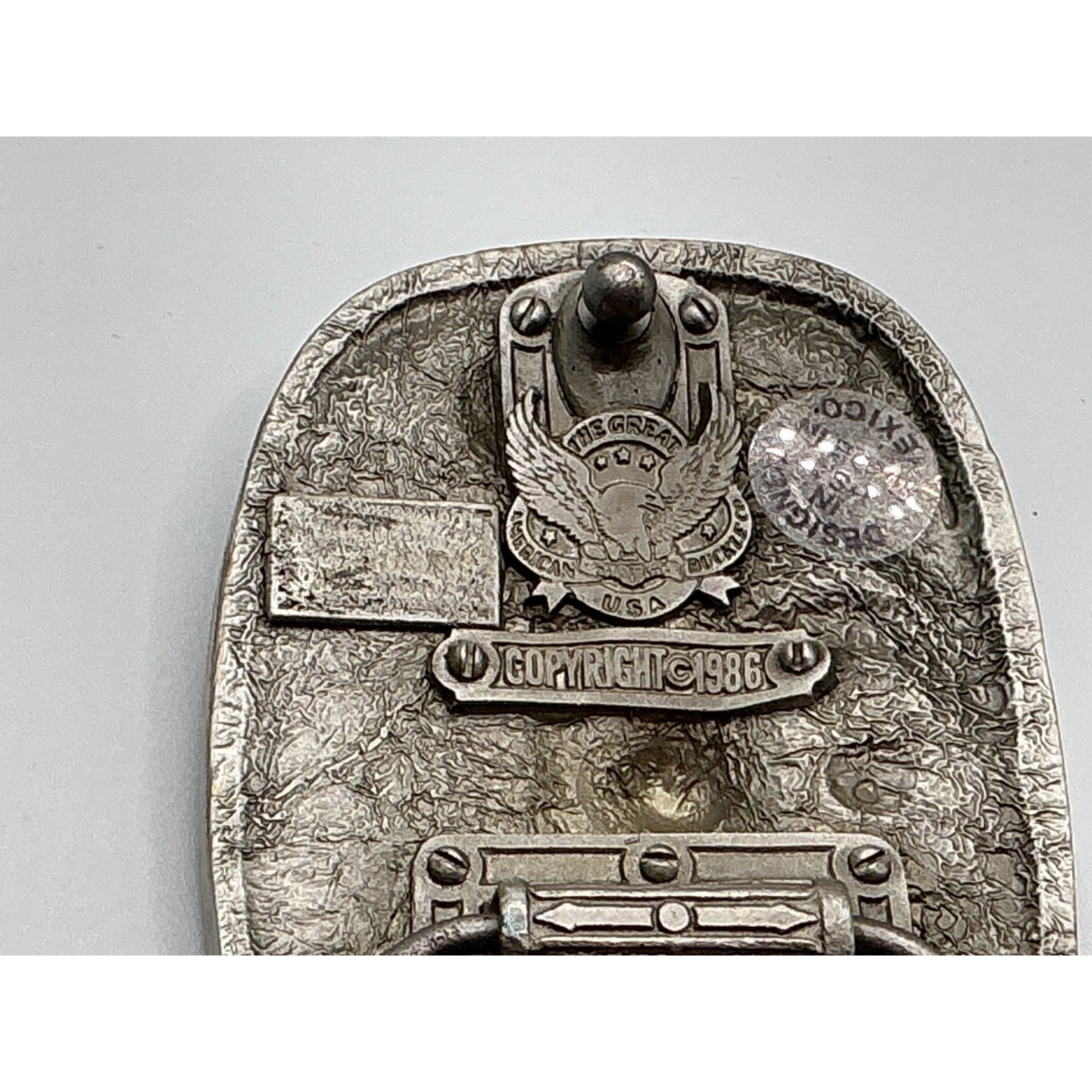 The Great American Buckle Co Shriners Belt Buckle Red Enamel Vintage 1986 1801