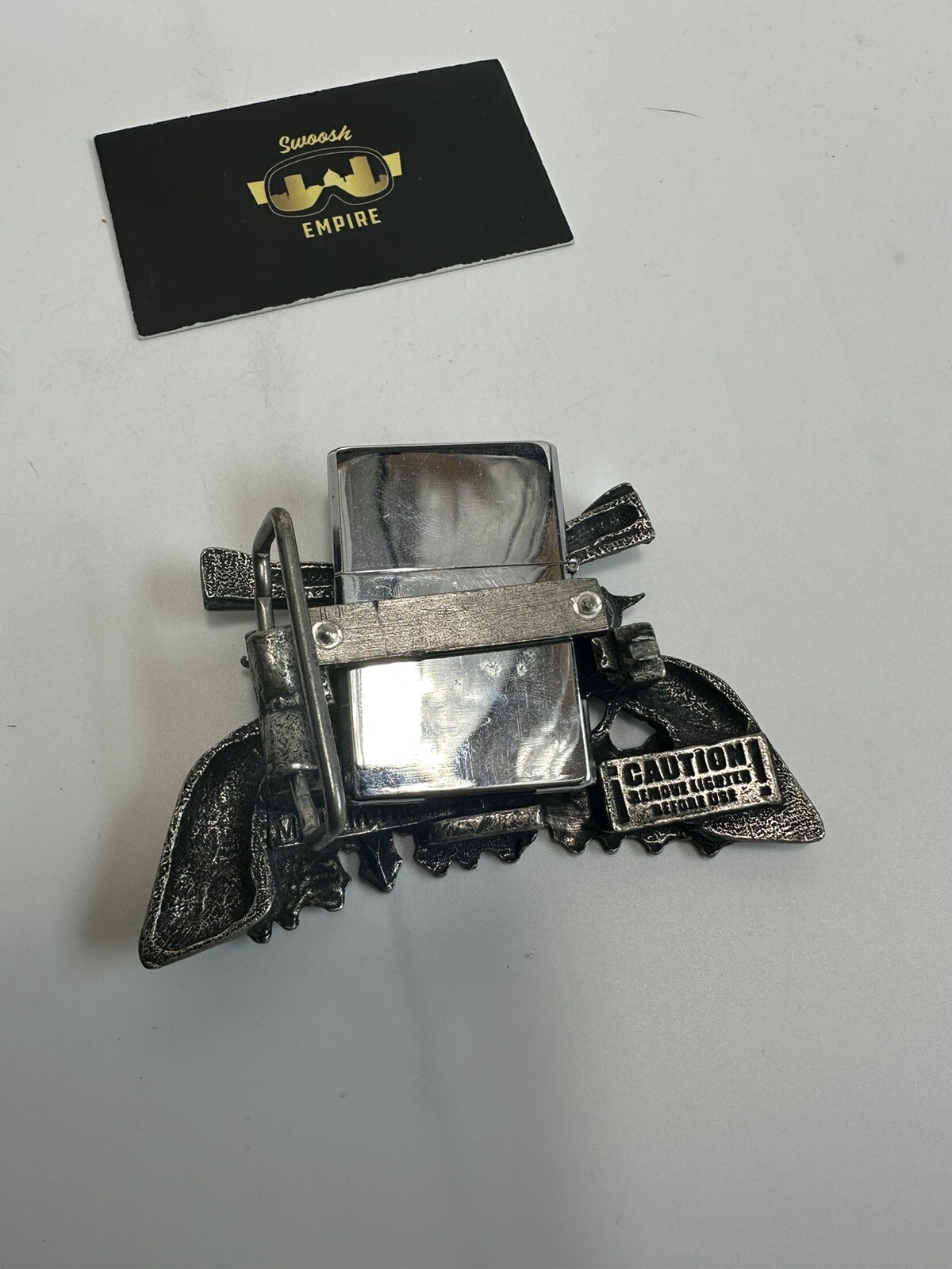 Von Zipper Belt Buckle lighter holder Rare for display only zippo vintage