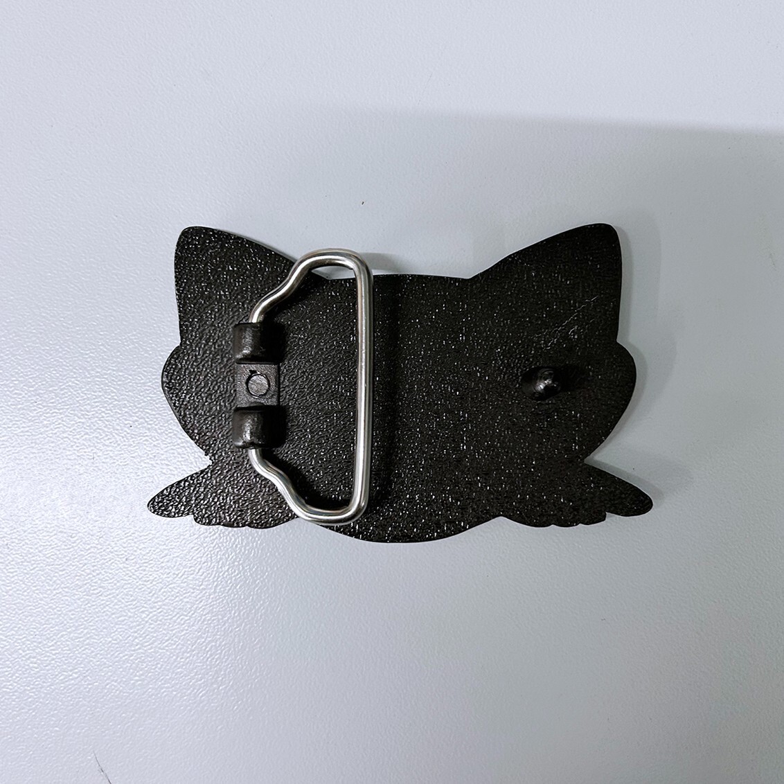 Vintage Style Black Enamel Cat Animal Belt Buckle