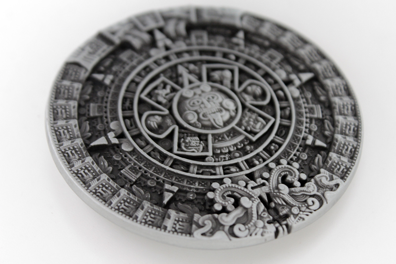 NEW Men Women Belt Buckle Silver Color Metal Western Aztec Calendar Mayan Round