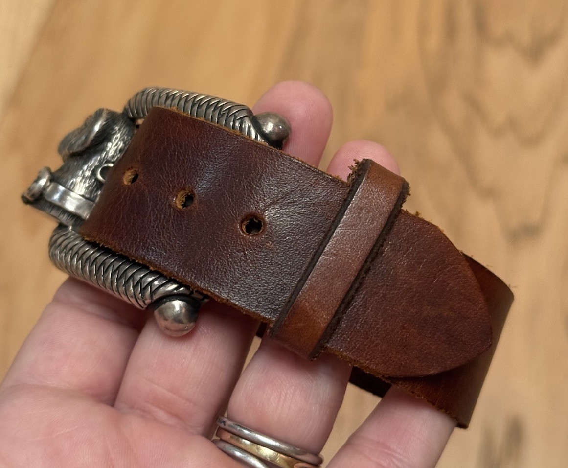 Vintage Barry Kieselstein Cord Sterling Silver Labrador Dog Belt Buckle Bracelet