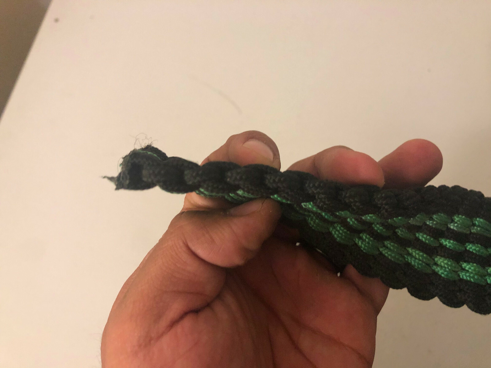 New Handmade Nylon braided Men Women Belt Green Black 48in No Buckle