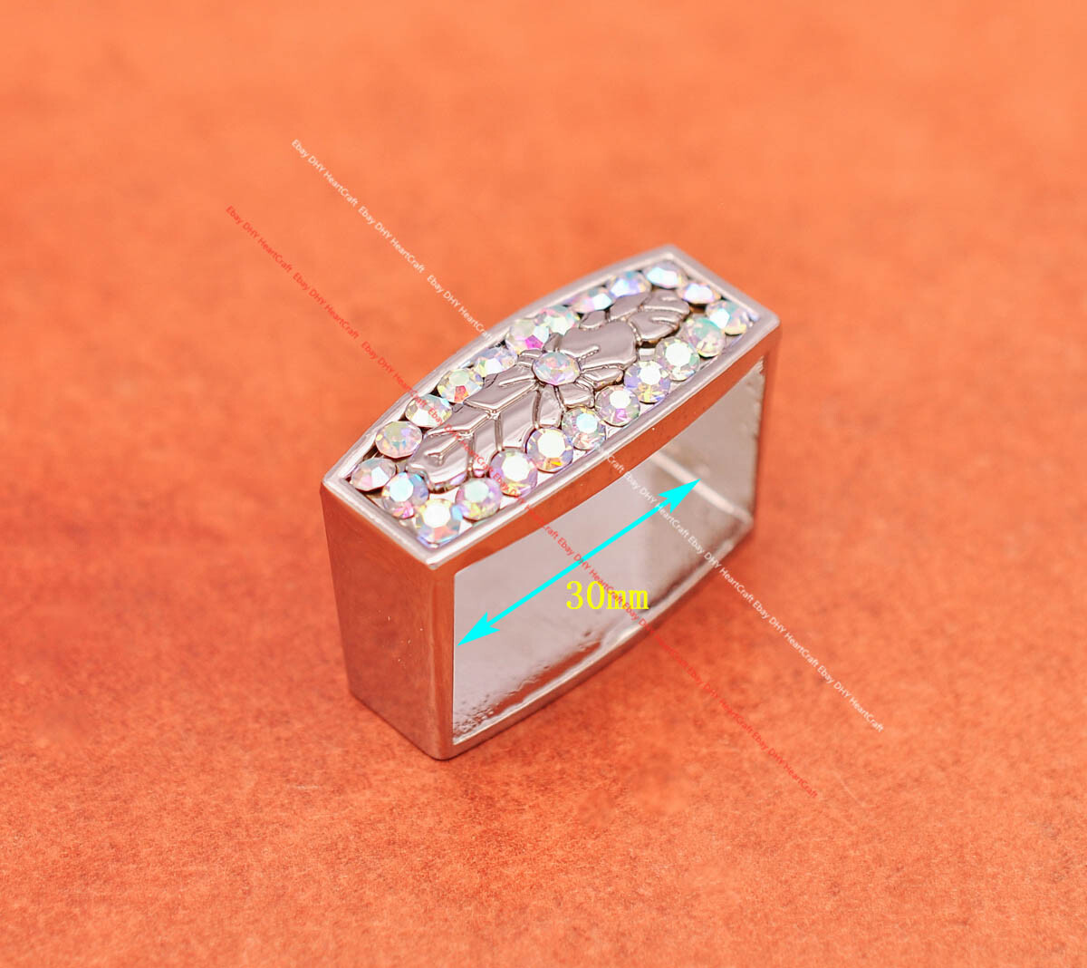 30mm Shinny Western Cowboy Colorful Rhinestone Crystal DIY 3PCS Set Belt Buckle
