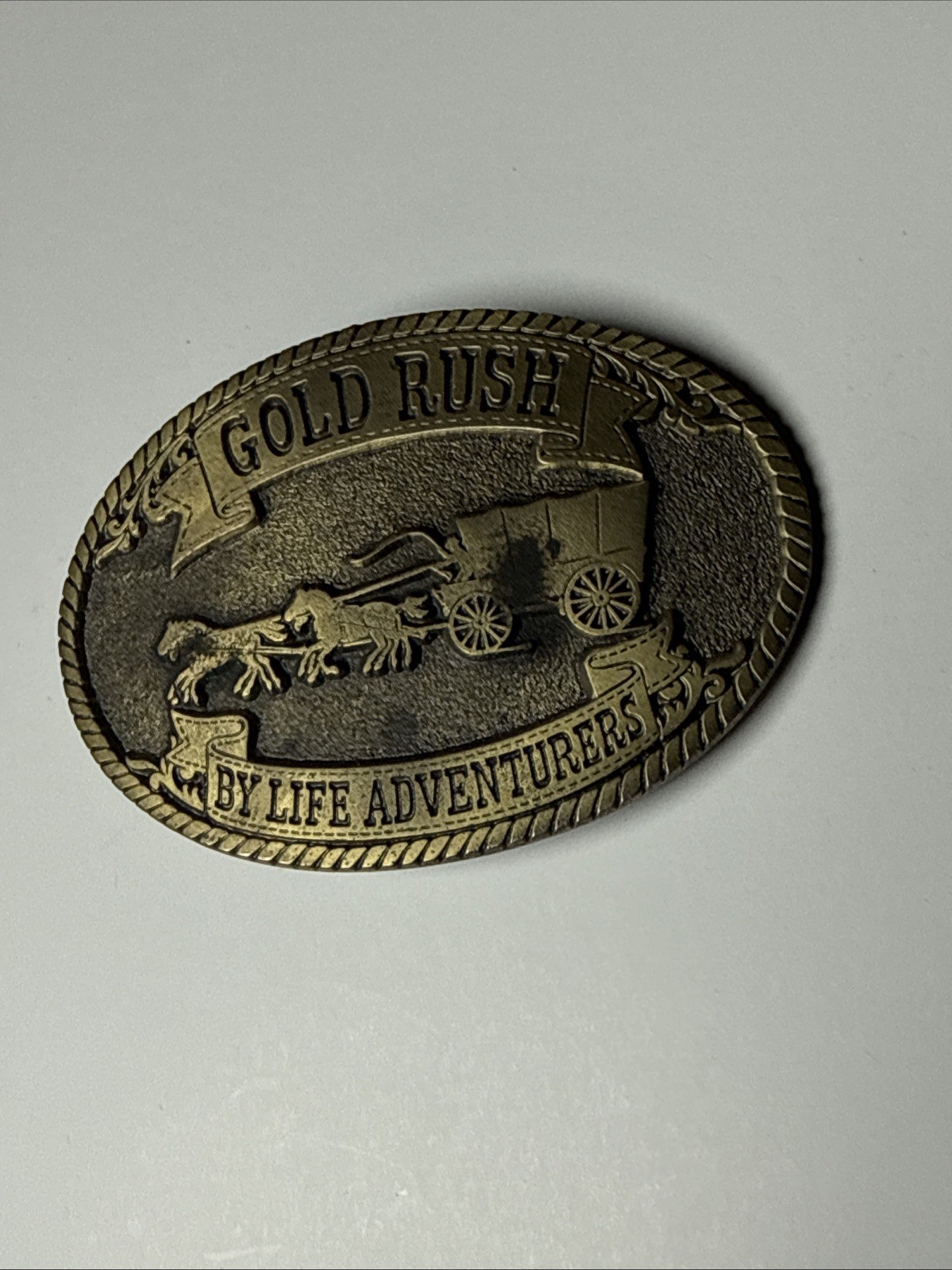 The Great American Buckle Co. Gold Rush By Life Adventures Vintage Belt Buckle