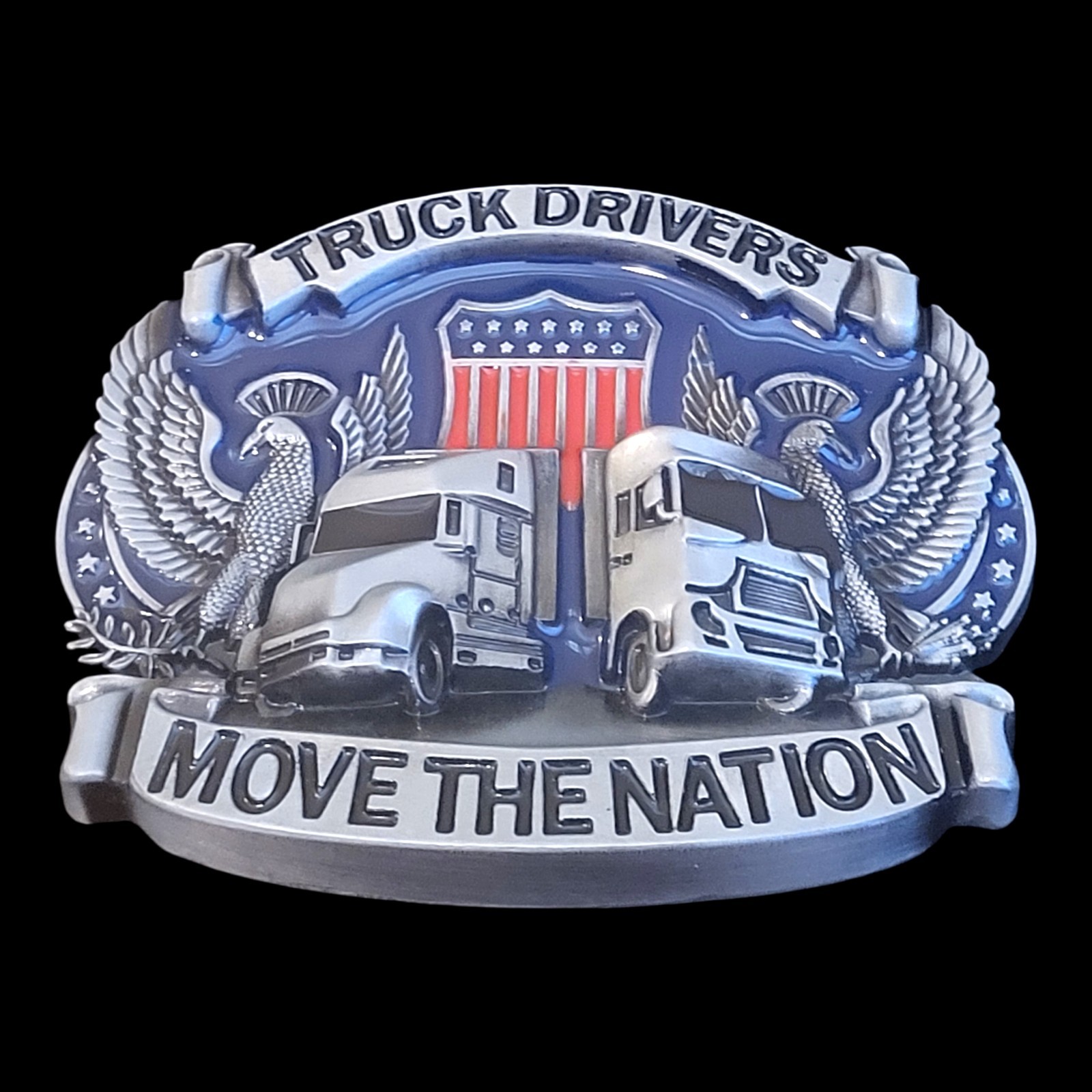 Truck Drivers Move The Nation Belt Buckle Metal & Enamel New