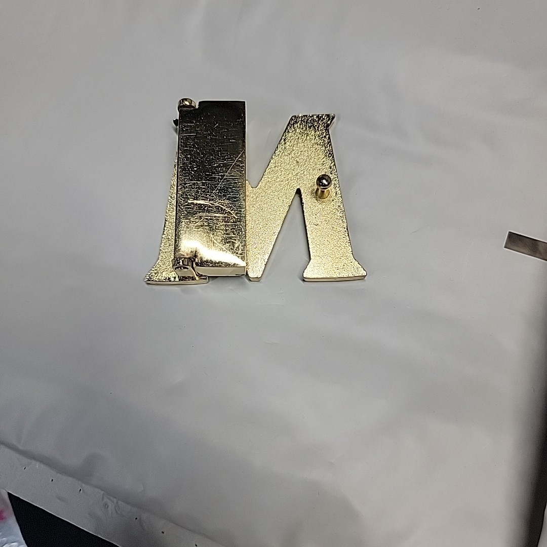 MCM gold logo reversible Belt Buckle Clean Not Too Bad Condition.