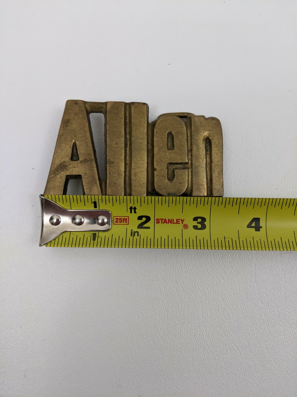 Vtg Allen Name Belt Buckle Mens Brass Western Gift Idea Gold