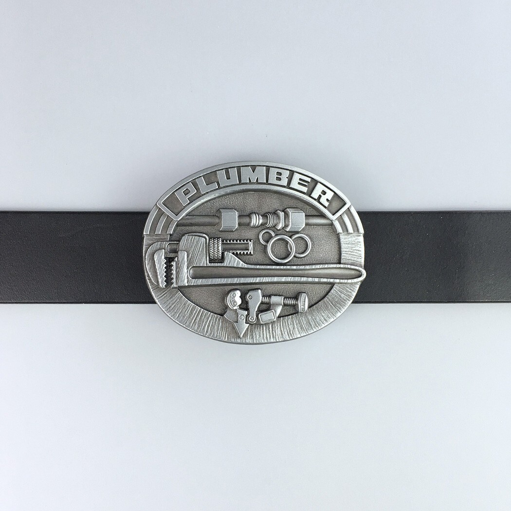 Antique Silver Trades Tradesman Belt Buckle Gurtelschnalle Boucle de ceinture