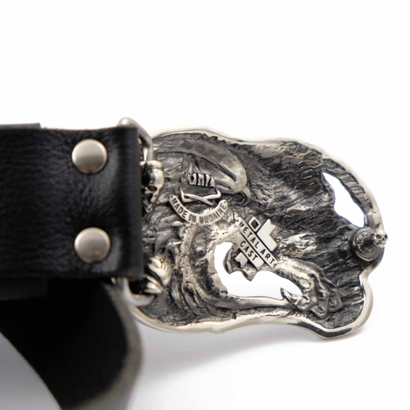 German silver belt buckle Jormungands Head, Scandinavian Dragon, Jörmungandr