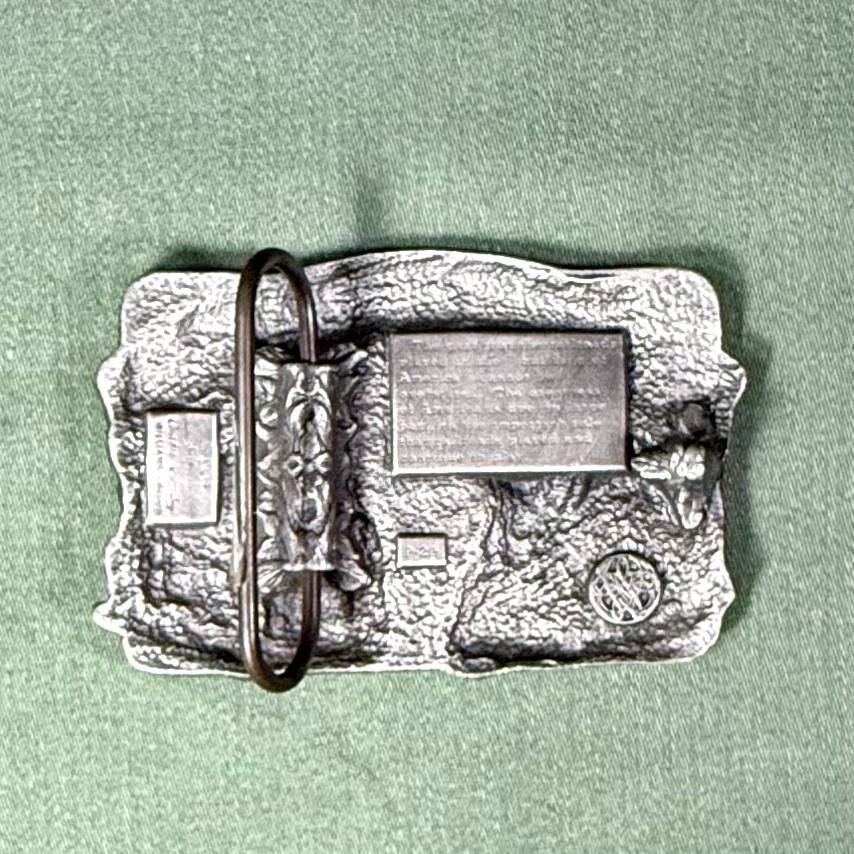 Vintage 1984 Siskiyou Railroads Built America Pewter Belt Buckle Train USA Made