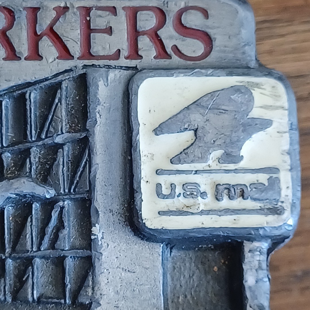 VTG Postal Workers Move the Mail US Postal Service Mailman Belt Buckle enamel