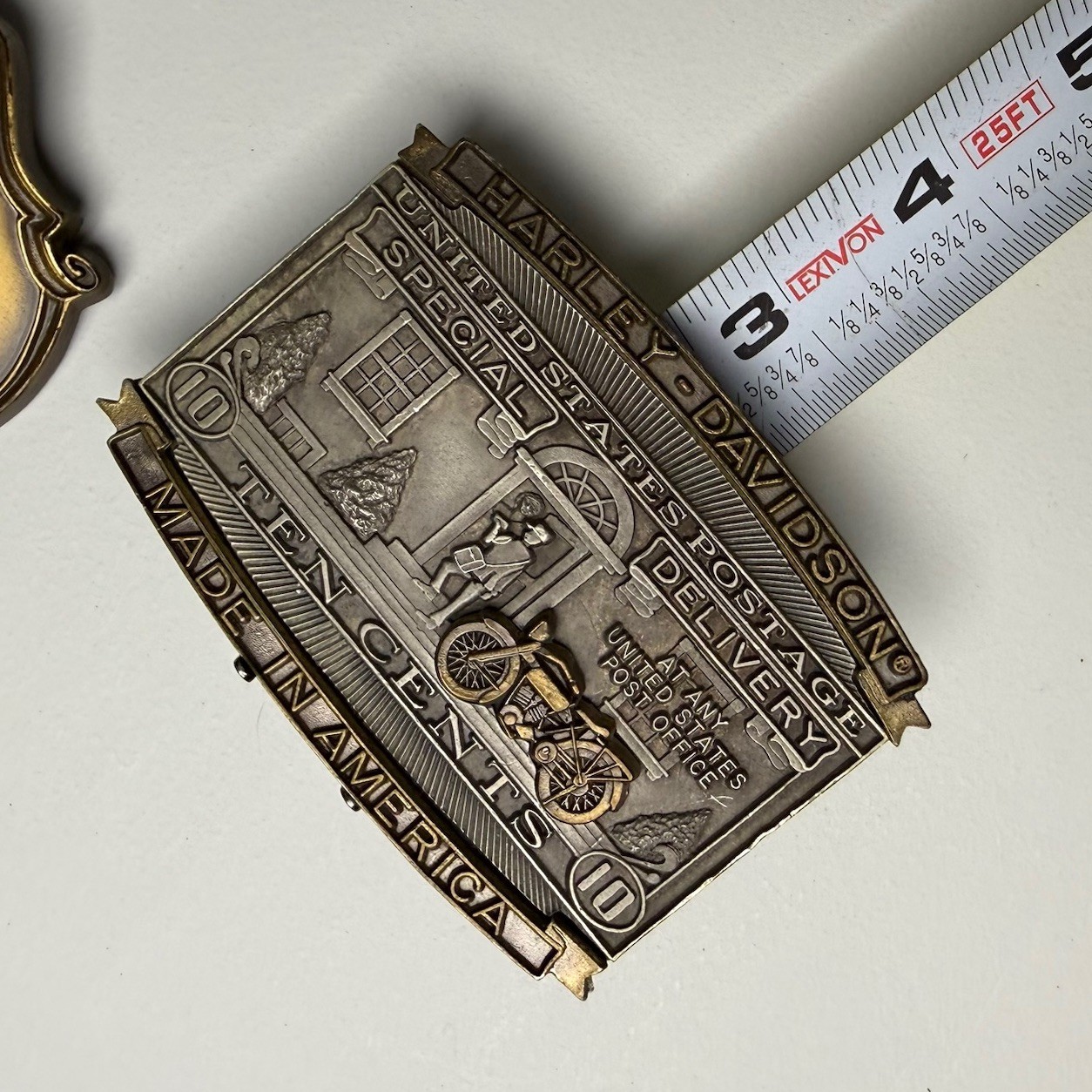 Vintage Harley Davidson Belt Buckle HD USA 10 Cent Postage