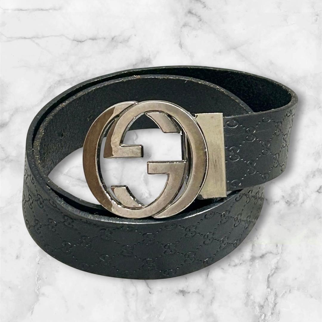 GUCCI Pre-Owned Men&rsquo;S Belt Gg Shima Leather 80 90Cm