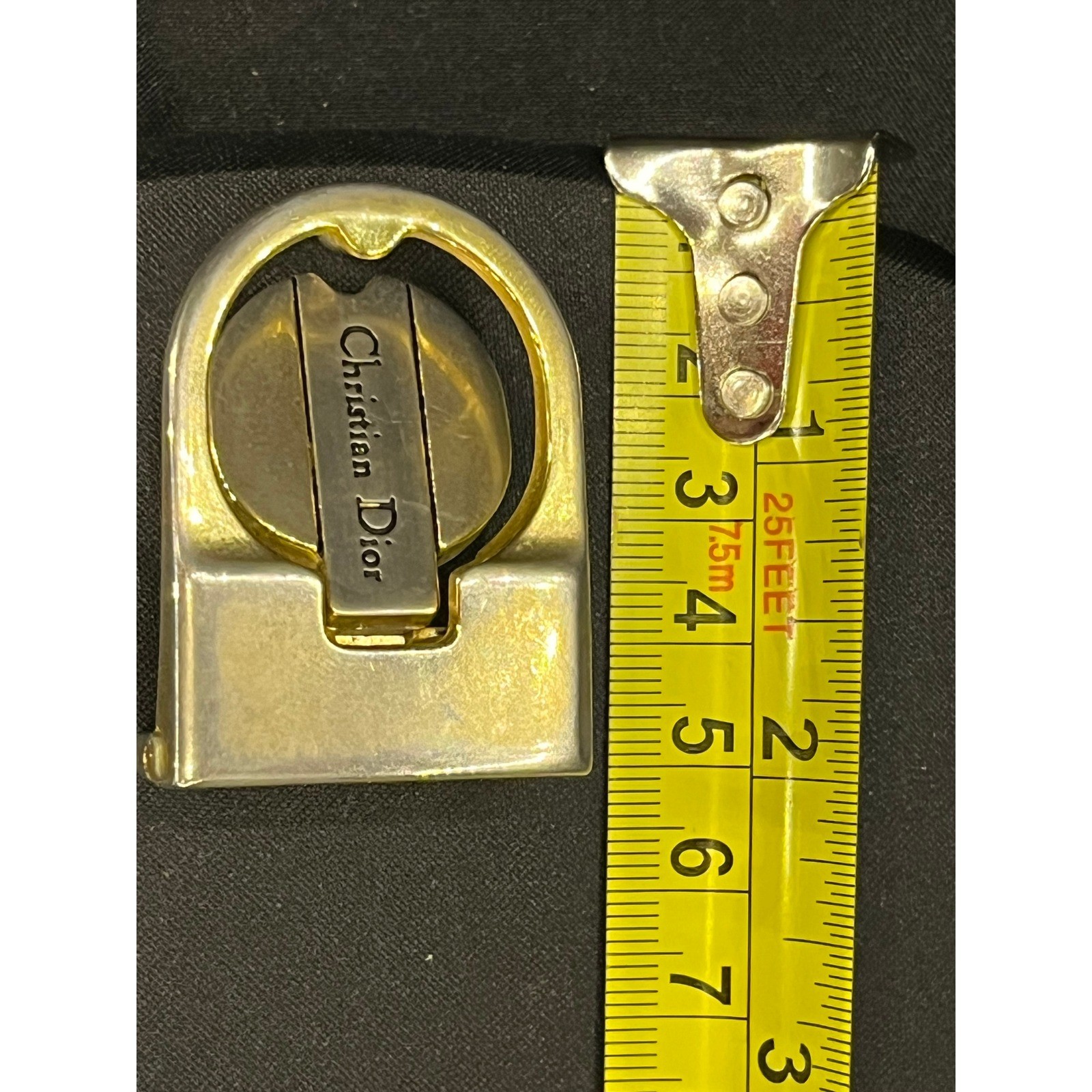 Christian Dior Vintage Belt Buckle Gold Silver Two Tone Made in Italy Logo