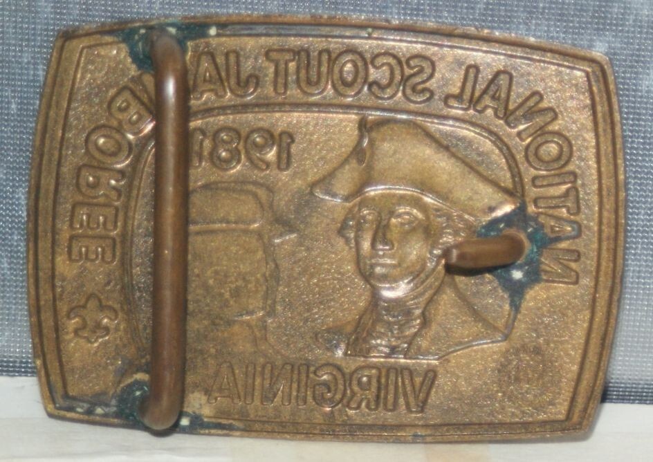 NATIONAL SCOUT JAMBOREE 1981 VIRGINIA BASTIAN BROS Co. BELT BUCKLE MENS vqs