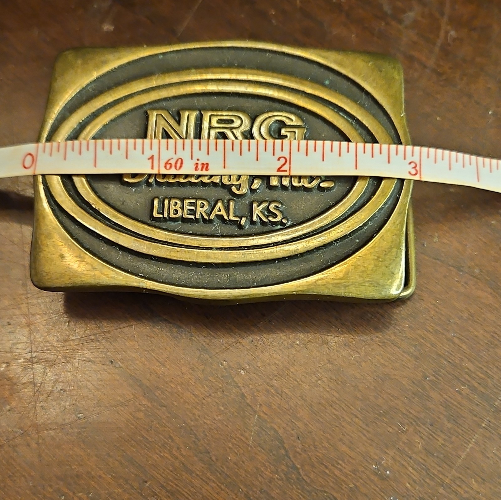 Anacortes Brass Works Ltd NRG Drilling Liberal KS Brass Western Buckles Lot of 3