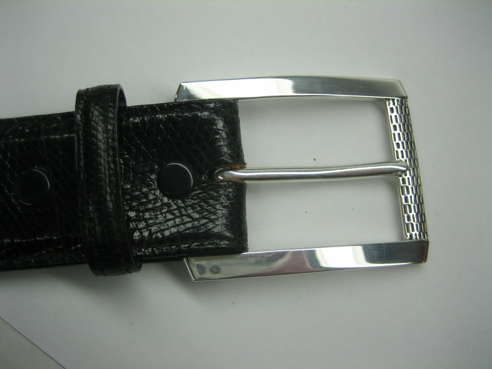 STERLING SILVER 925 BUCKLE WITH GENUINE LIZARD 1.5&Prime; BELT MADE IN U.S.A.