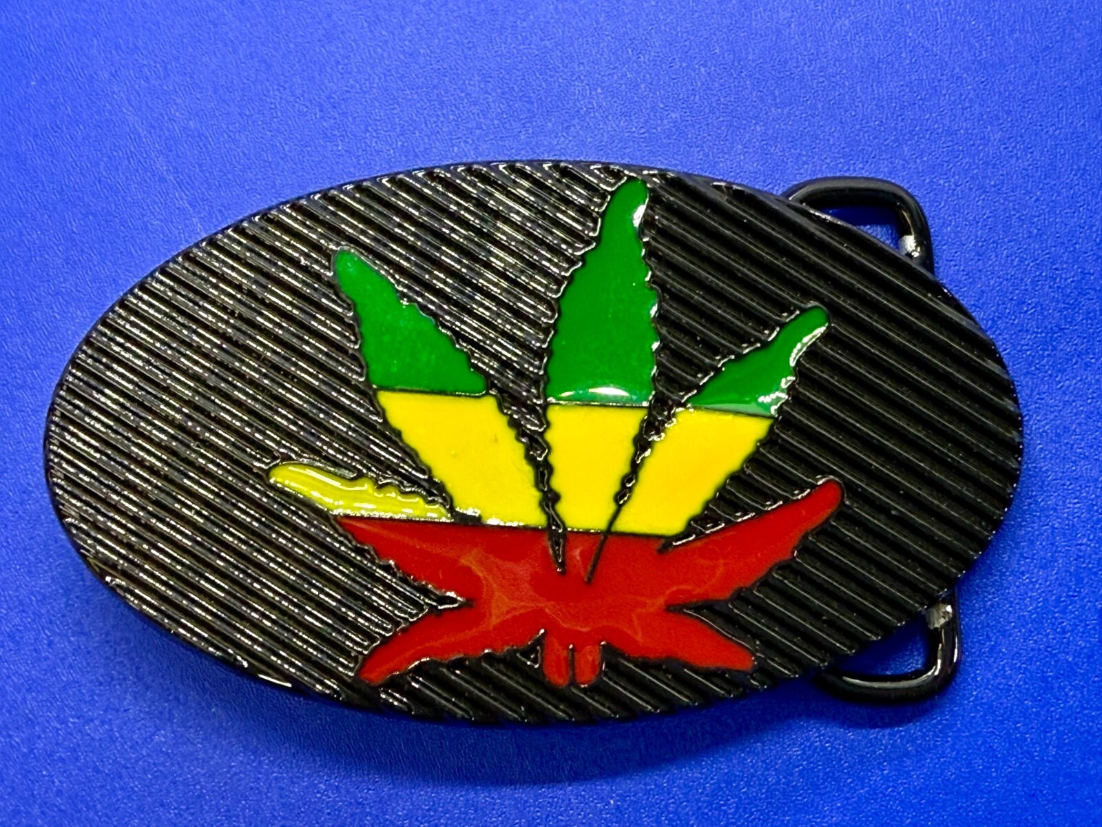 Rasta Colored Pot Marijuana CBD Weed Leaf Delta-283773 New Colorful Belt Buckle