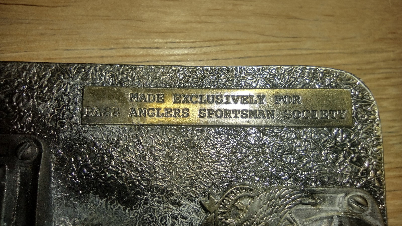 1988 BASS BASS ANGLERS SPORTSMAN SOCIETY BELT BUCKLE – HEAVY
