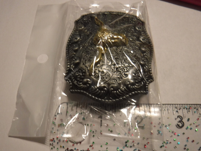 New Long Horn Cow Bull Steer 3 Inch Metal Belt Buckle
