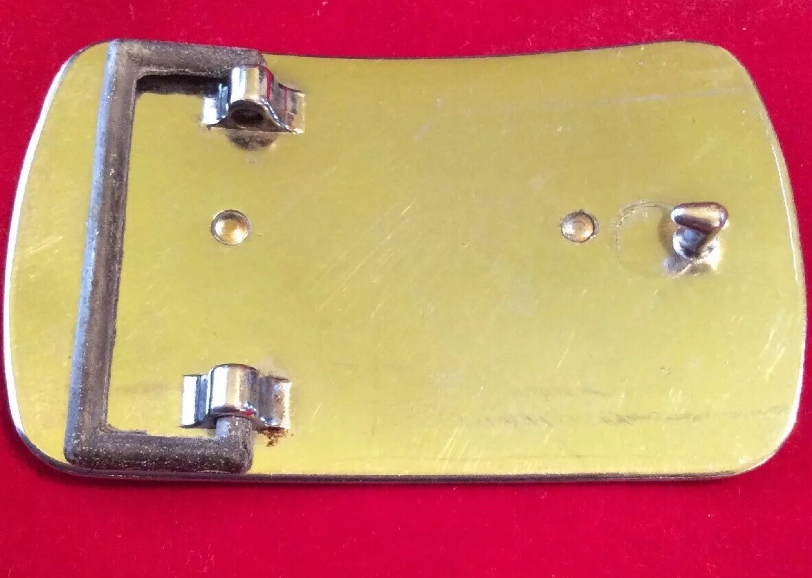 Double Horseshoe Large Blue Stone Silver And Gold Tone Belt Buckle