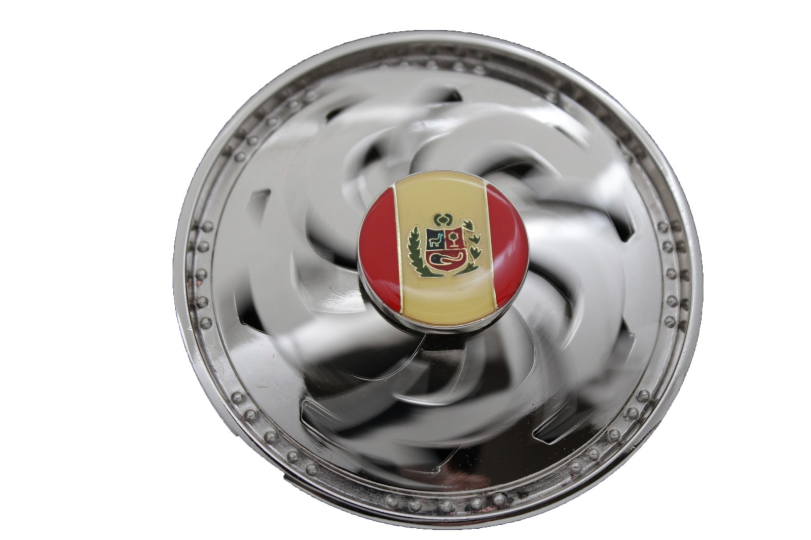 Men Women Silver Metal Belt Buckle Round Spinning Arrows Spain Flag Circle Shape