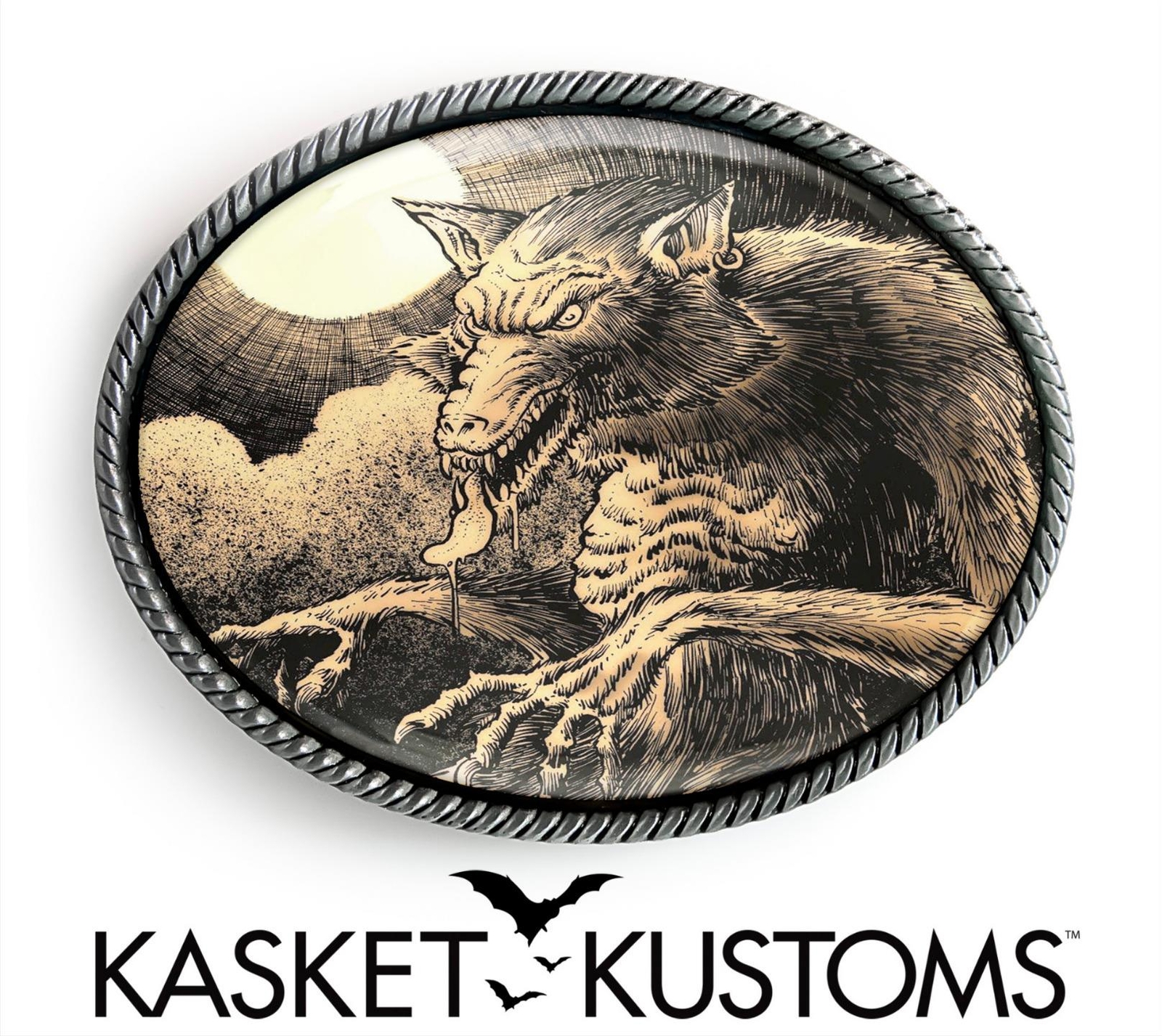 Werewolf Belt Buckle – Folklore History Art Handmade Buckle – 639-SO
