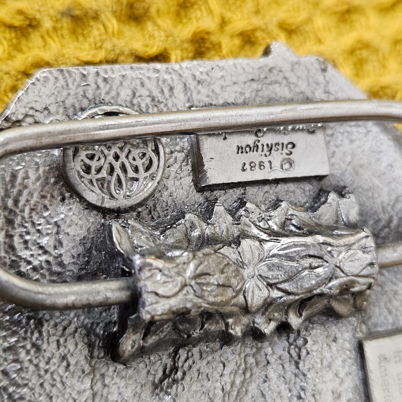 VTG 1987 Siskiyou American Veteran and Damn Proud of It Belt Buckle EUC