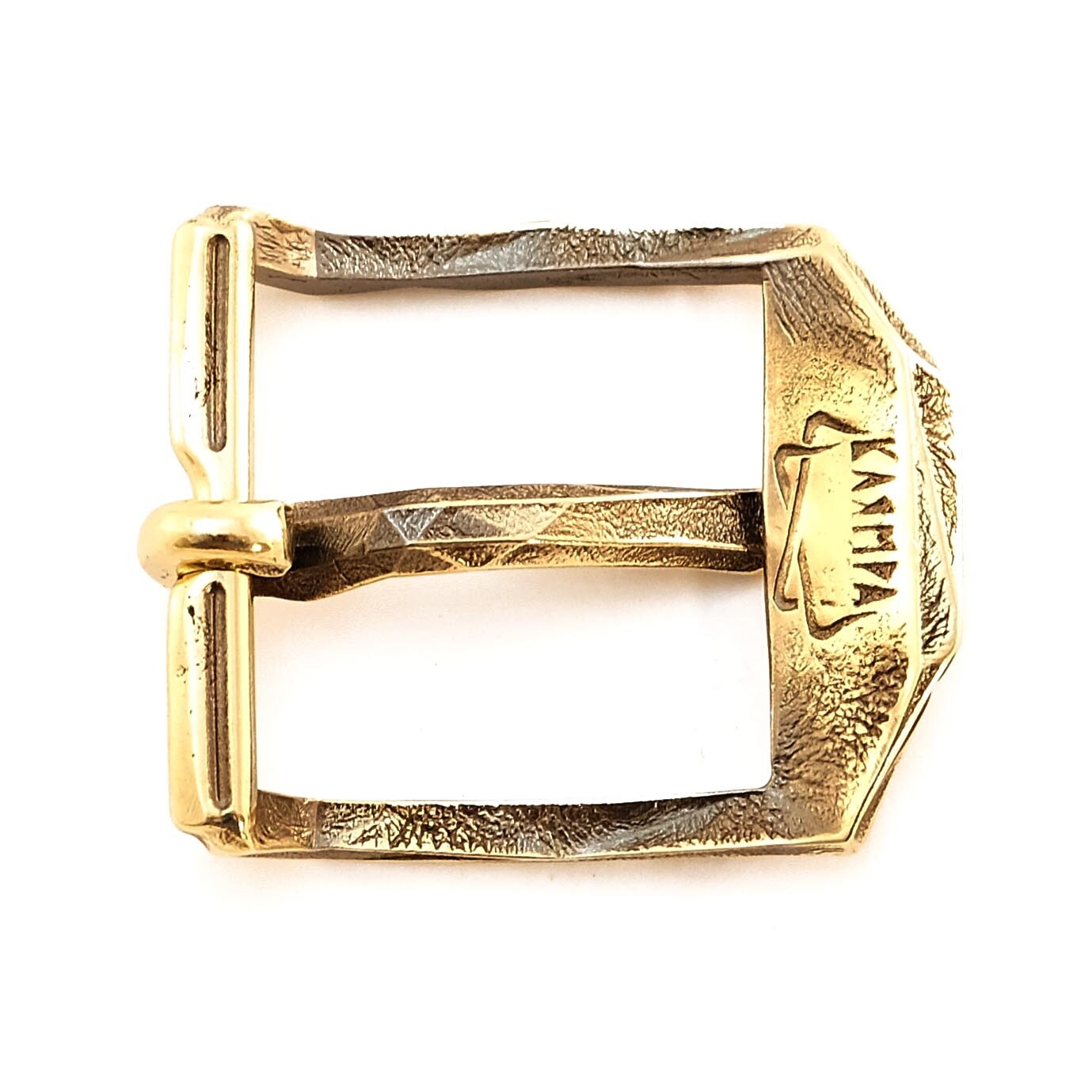 Brass belt buckle Ice, pin type, Ukrainian low poly frame type belt buckle
