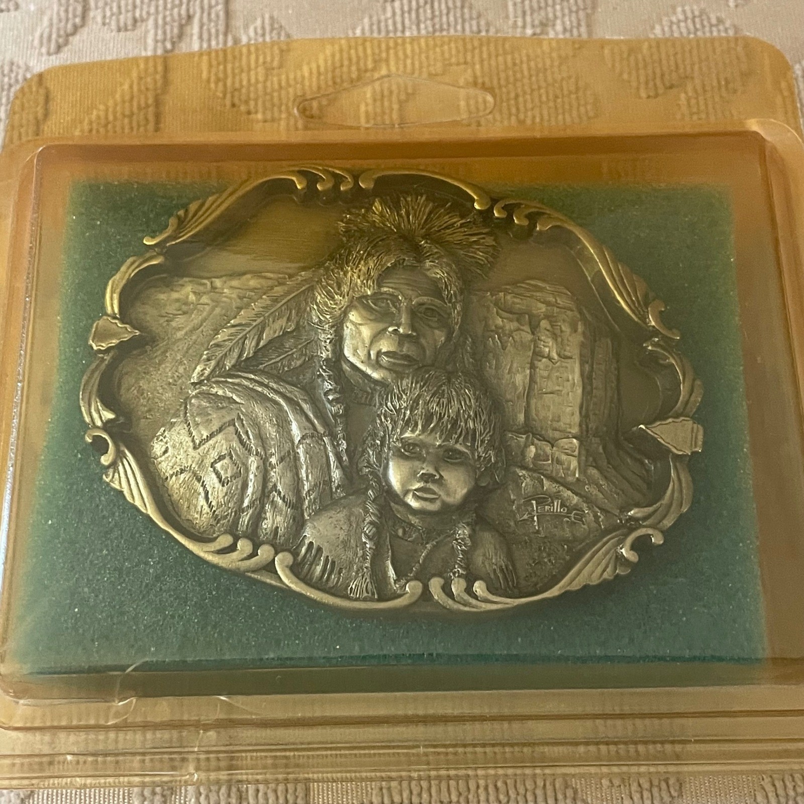 Artaffects Gregory Perillo Cheyenne Nation Pewter Belt Buckle Limited Ed 1025