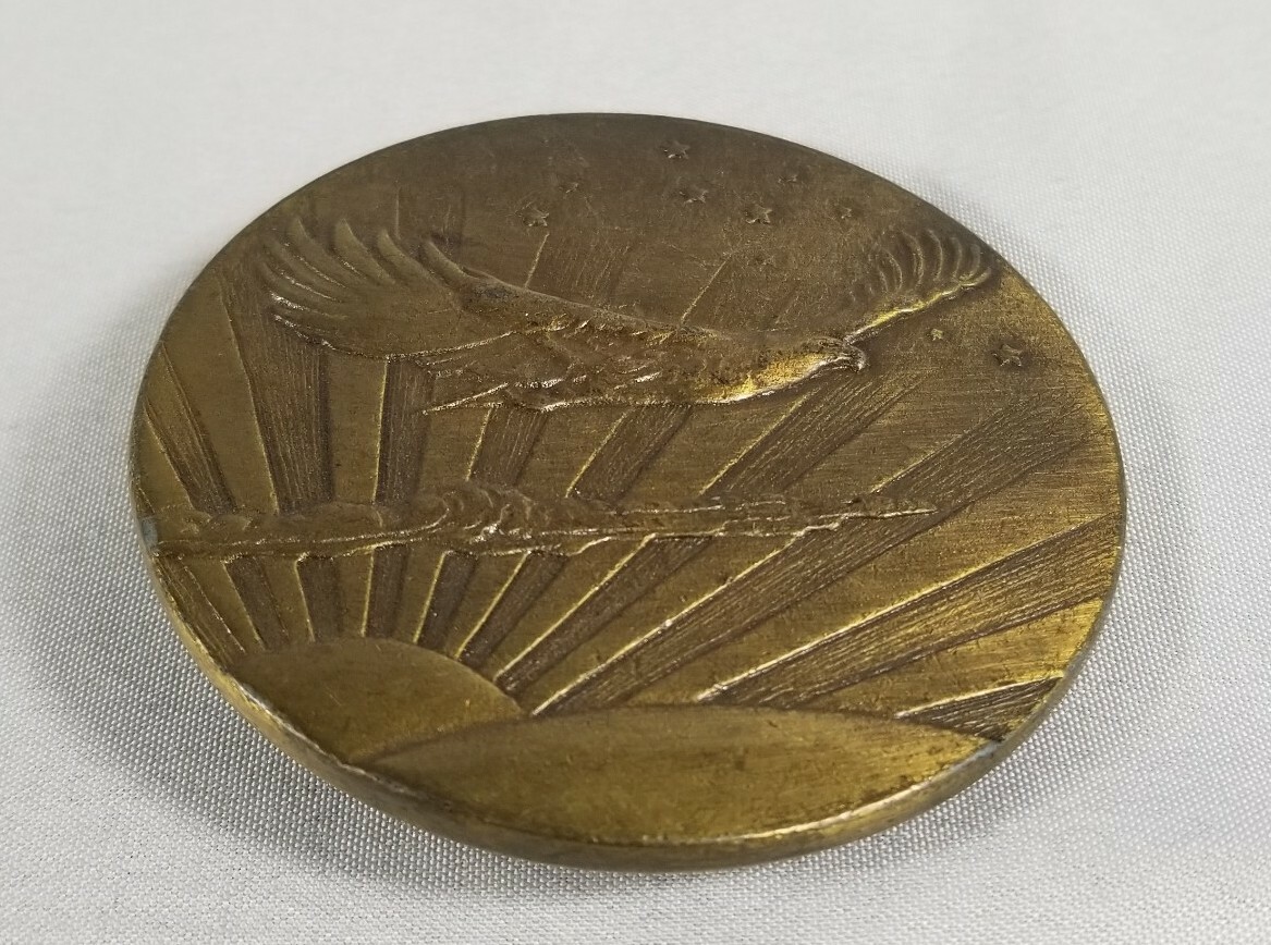 Bald Eagle Flying Into The Sunset Belt Buckle, Stars, Made In The U.S.A, Used