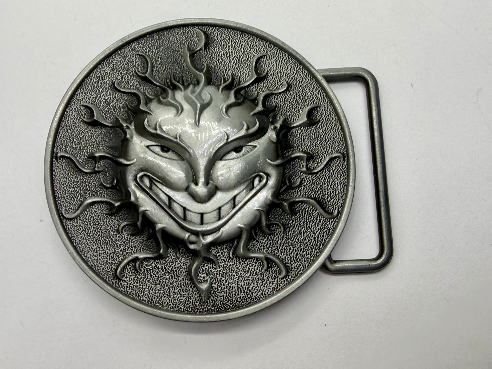 Flaming Sun Solar Flare Grinning Creepy Smile Novelty Belt Buckle by Buckle Rage