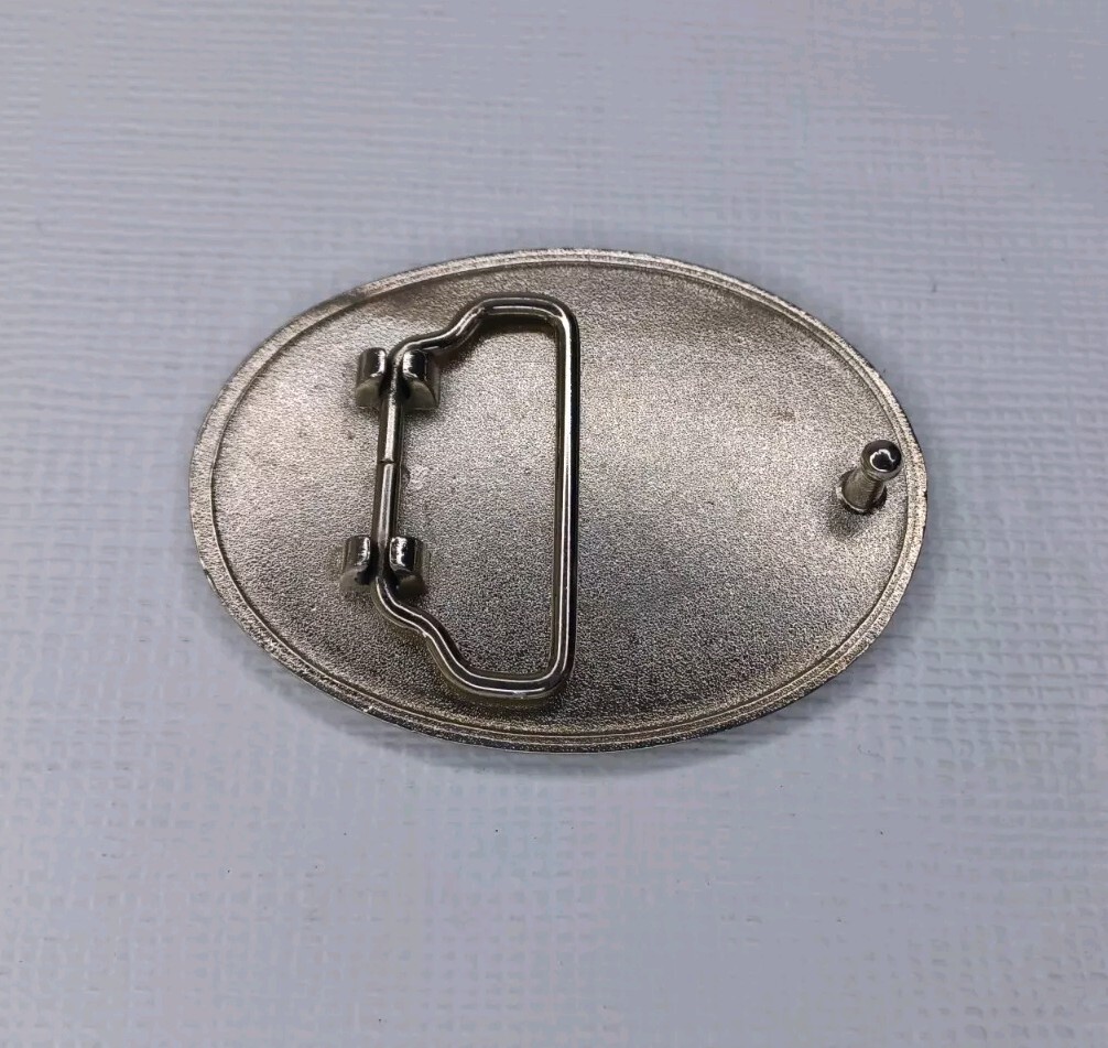 British Flag Belt Buckle Union Jack Glitter Enamel On Silver Tone Metal