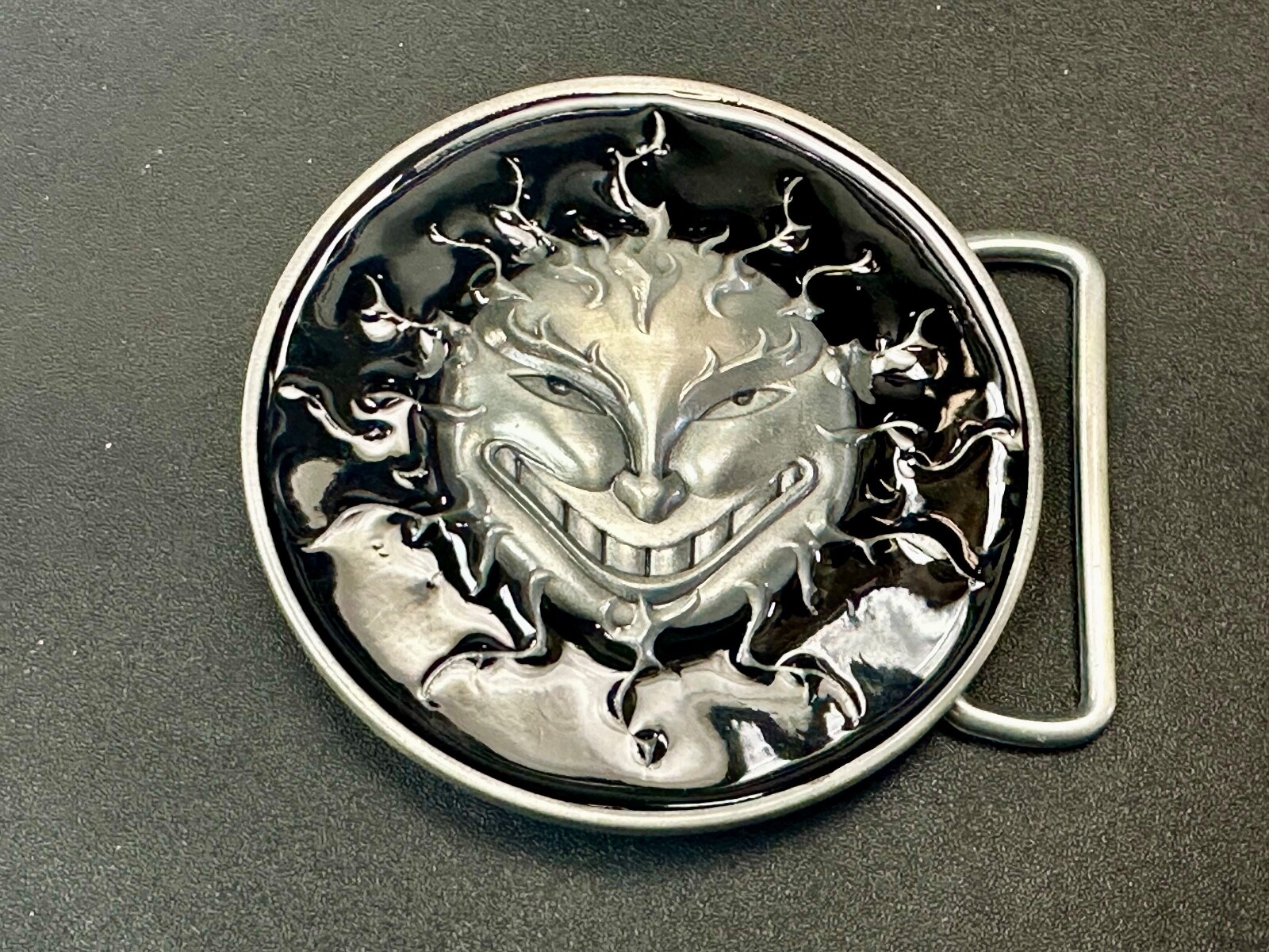 Falling Evil Sun Face – Solar Flare Black Color Belt Buckle By Buckle Rage