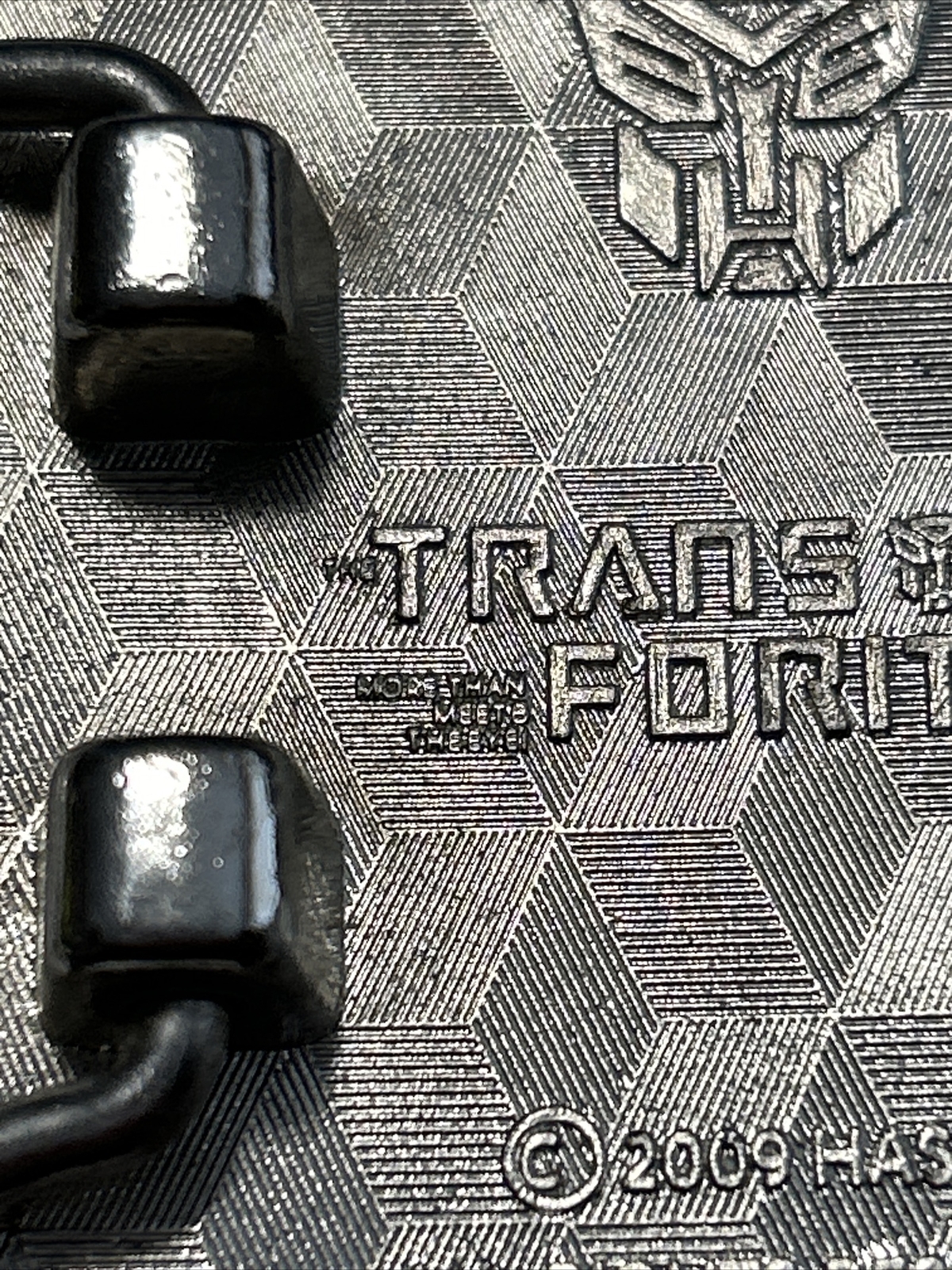 Transformers 2009 Belt Buckle Chrome And Black 3-D