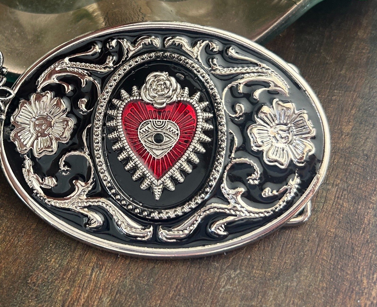 Sacred Heart Belt Buckle Valentines Day Mexican Art Western Style Solid Metal