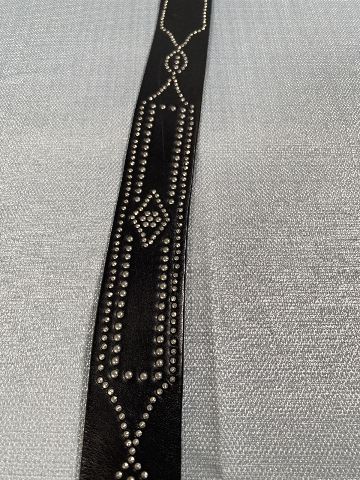 Express Womens Belt M Italian Leather Jeweled Single Tongue Buckle