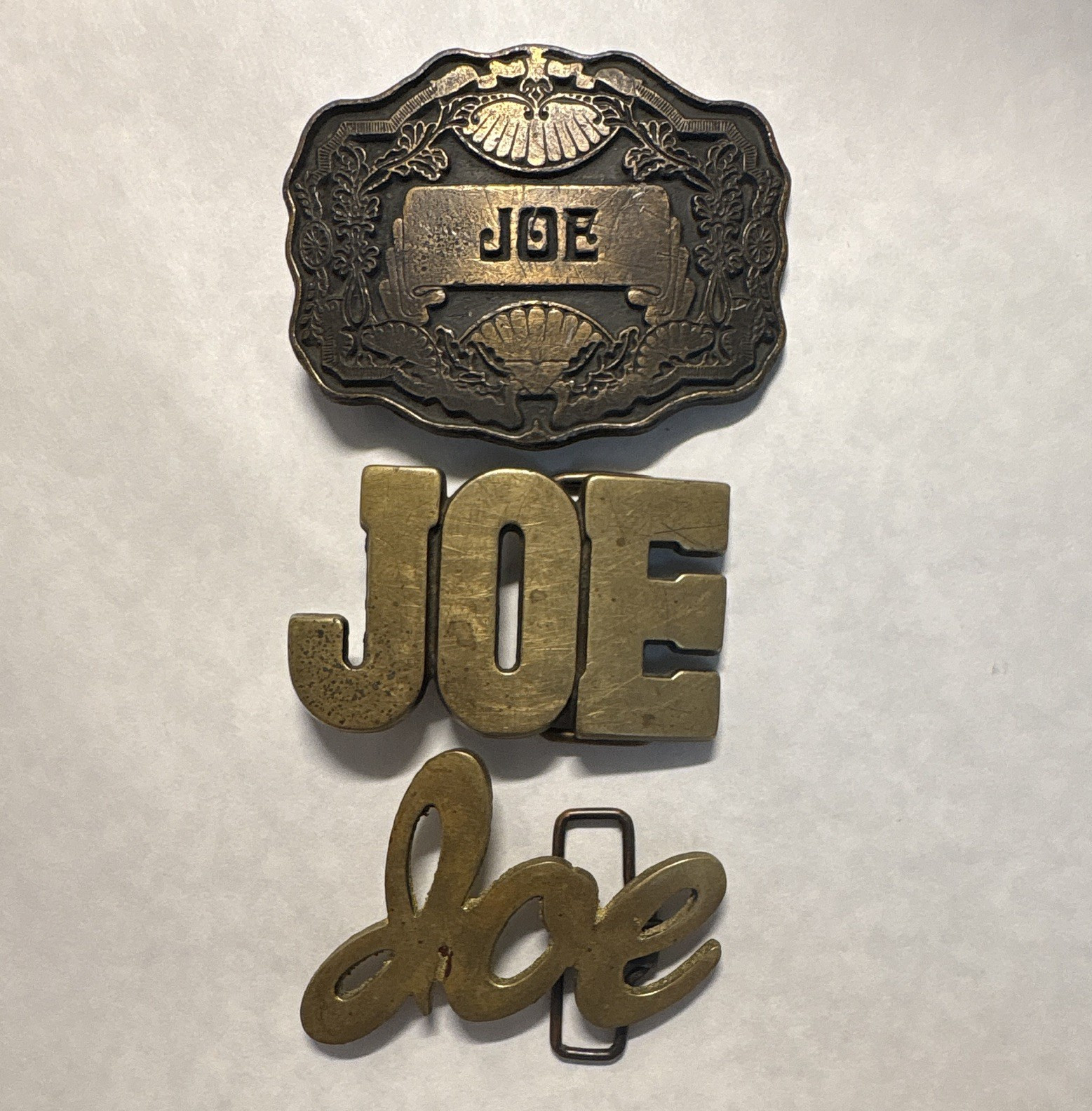 BBB Solid Brass « Joe » Belt Buckle Floral Western Antique Finish 1.5in #843