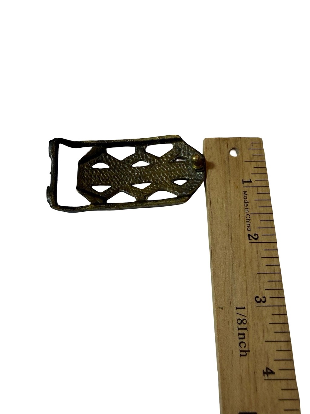 Vintage Jerusalem Brass Tone Belt Buckle Cutout Souvenir Holy Land Hardware
