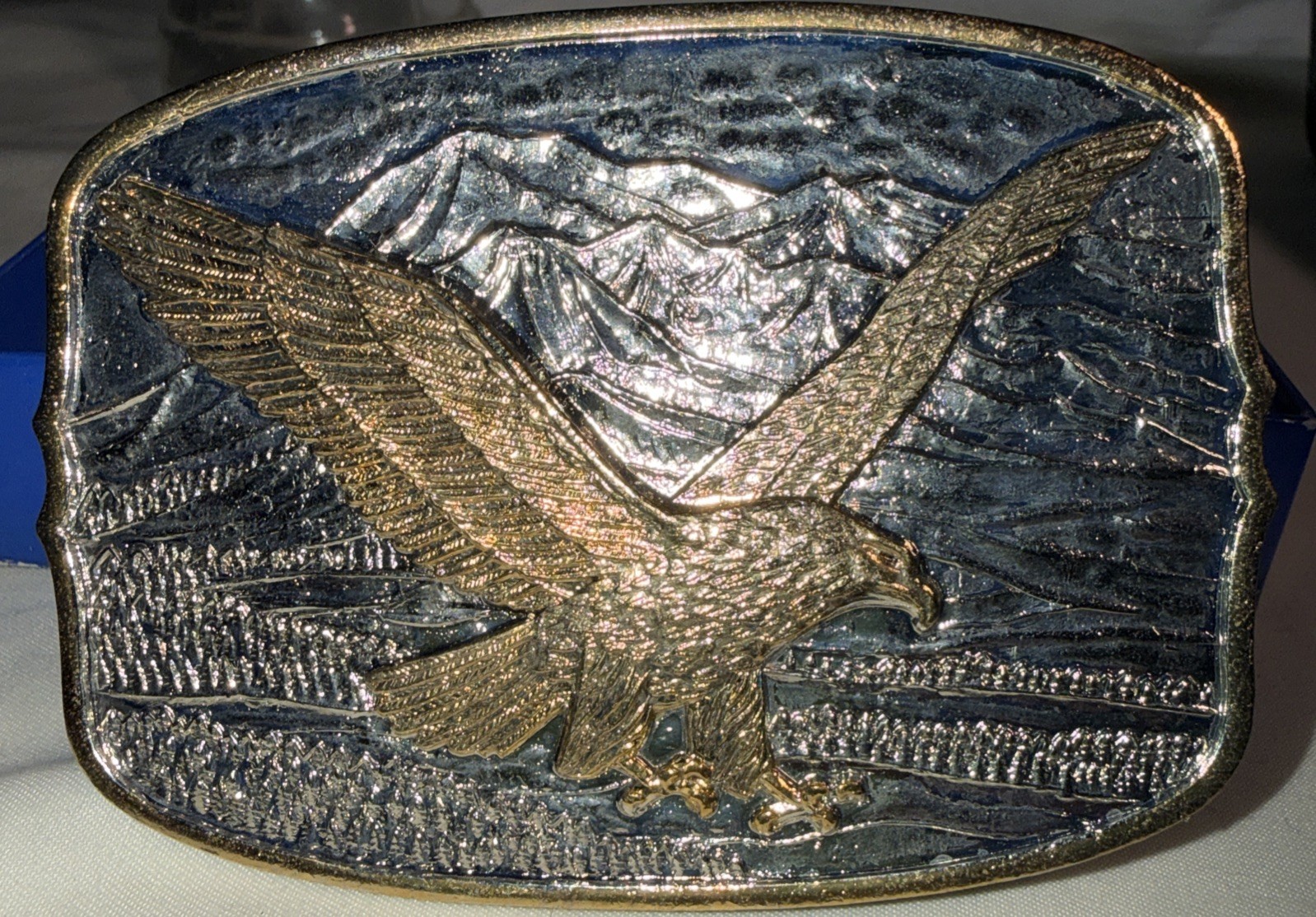 200th Anniversary American Eagle Fine Silver/Gold Belt Buckle