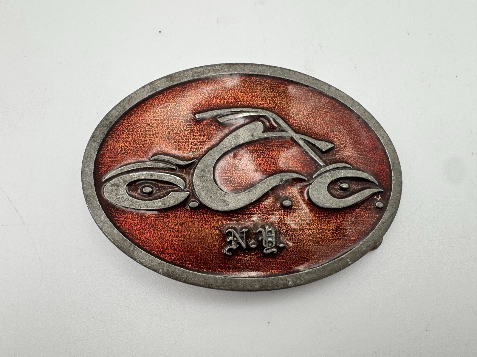 Orange County Choppers OCC Motorcycle Belt Buckle Red Enamel Biker