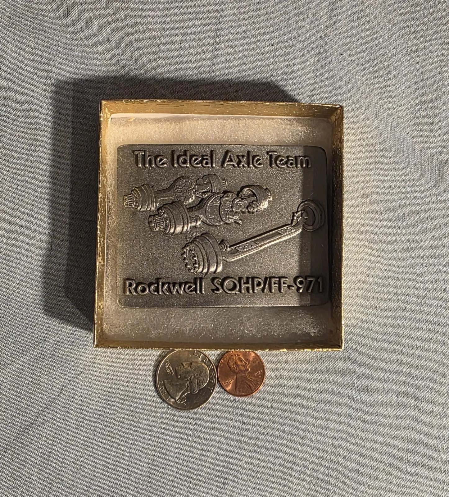 Vintage Metal Belt Buckle, The Ideal Axle Team, Rockwell, Automotive Parts, Nice