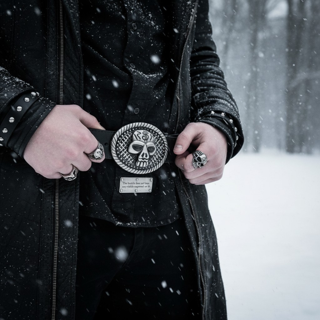 Men / Women Fashion Belt Buckle Silver Metal Skull Skeleton Oval Big Size Gothic