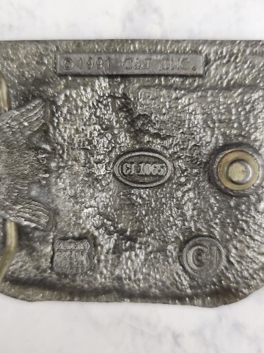 Vintage 1991 C & J Inc Plumber Color Belt Buckle – Missing Belt Loop
