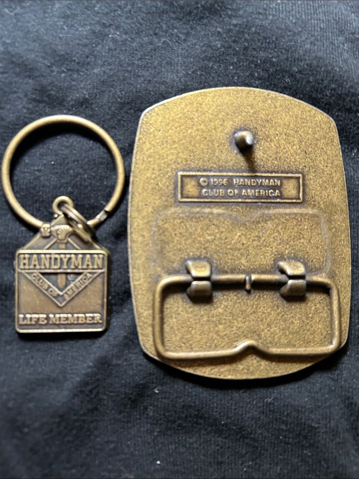 Bronze Handyman ‘Life Member&rsquo; Belt Buckle and Keychain Set