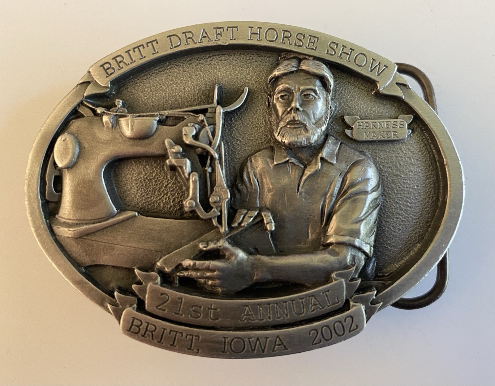 Rare Belt Buckle – 2002 21st Anniversary Britt Iowa Draft Horse Show #ed of 250