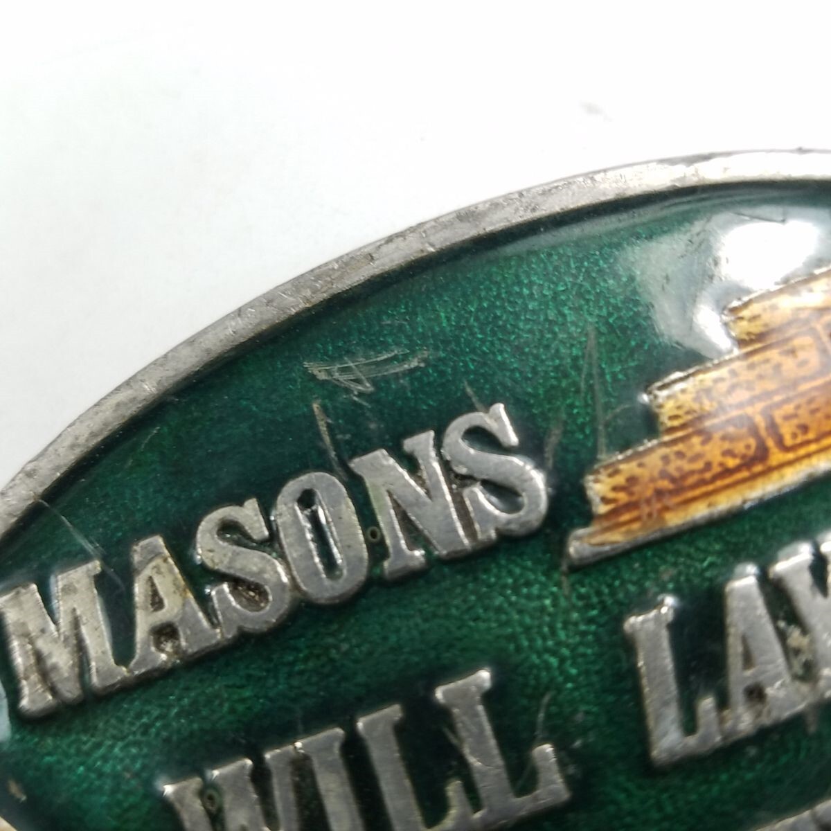 Masons Will Lay Anything Oval Mens Western Metal Belt Buckle Enamel Capt Hawks