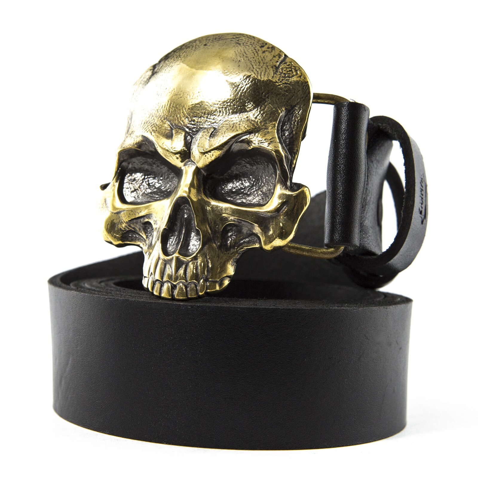 Skull Matte solid brass belt buckle, Dead head human skull solid belt buckle