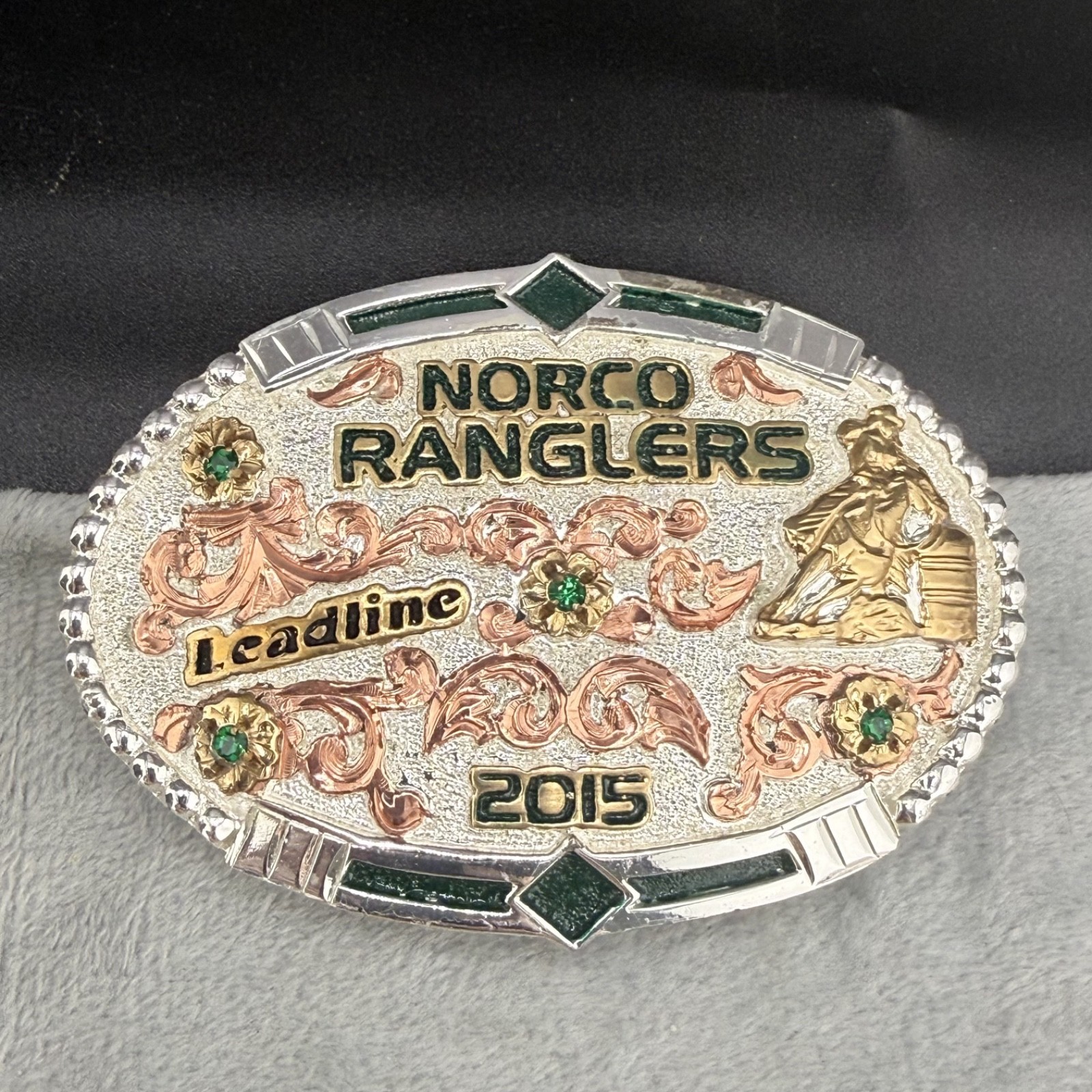 Vintage Western Buckle Norco Rangers Headline 2015 Signed Dale Chavez
